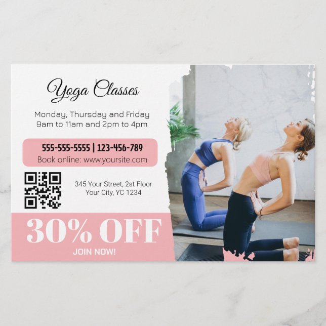 Yoga-Lehrer-Studio-Klassen Flyer (Vorne)