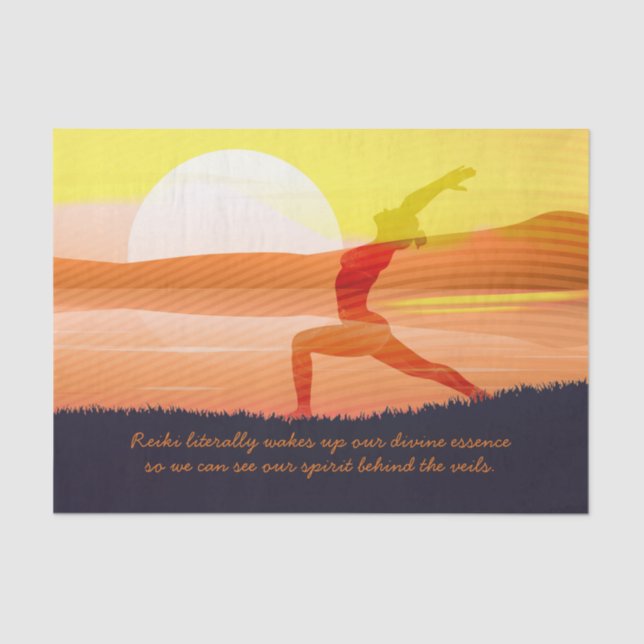 Yoga Lehrer Sun Salutation Halbmond Pose Zitate Seidenpapier (Vorderseite)