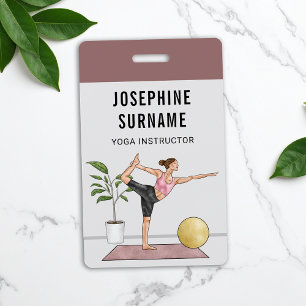 Yoga-Lehrer Tänzer-Pose Meditation-Trainer Ausweis