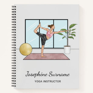 Yoga-Lehrer Tänzer-Pose Trainer Persönlicher Name Notizbuch