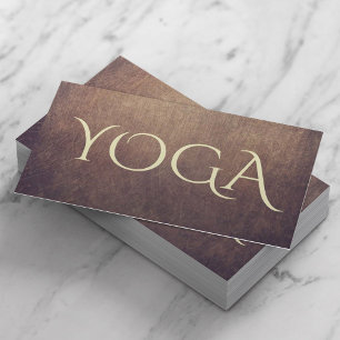 Yoga-Lehrer Vintage Gold & Leder Visitenkarte