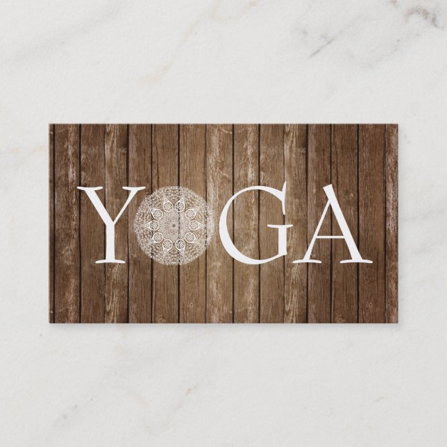 YOGA Lehrer - Vintage hölzerne Geschäfts-Karte Visitenkarte (Vorderseite)