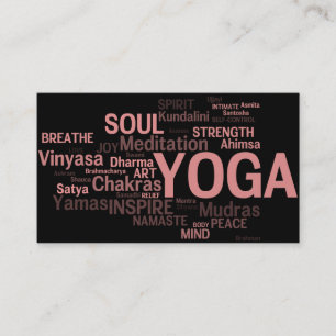 YOGA Lehrer-Visitenkarte - Yoga-Wörter Visitenkarte