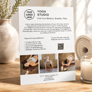 Yoga-Lehrer Weiß Geschäftliche Werbeaktion Flyer
