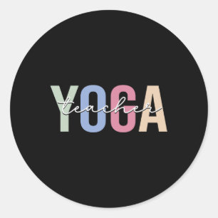 Yoga-Lehrer Yoga-Instructor Runder Aufkleber