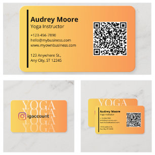Yoga Lehrer Yoga Instructor Yoga Studio QR Code Visitenkarte