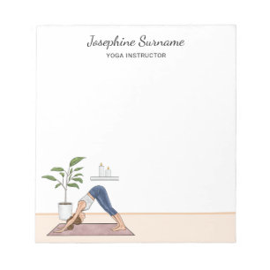 Yoga-Lehrerin Downward Dog Pose Workout Frau Notizblock