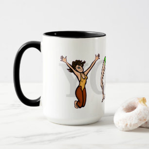 Yoga Letter Positionen Frauen Tasse