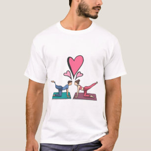 "Yoga-Liebe" "Partner-Pose" "Herz-zu-Herzen" T-Shirt