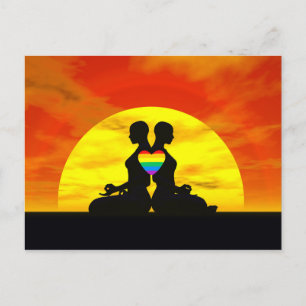 Yoga-Liebe von Lesbian - 3D-Darstellung Postkarte