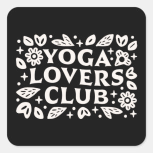 Yoga-Liebhaber-Club Yogi-Freundesgruppe Quadratischer Aufkleber