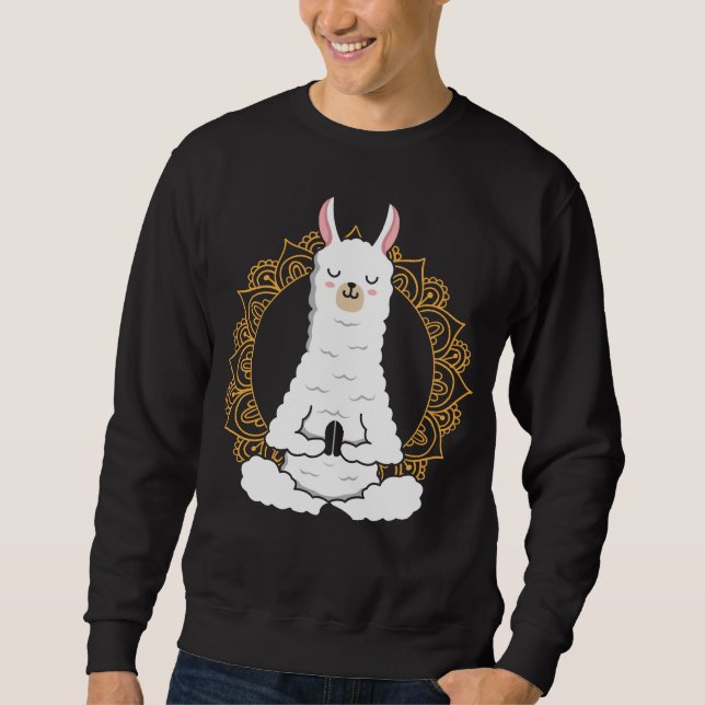 Yoga Llama Alpaca Namaste Entspannung Tier Sweatshirt (Vorderseite)