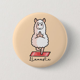 Yoga Llama - Llamaste Button