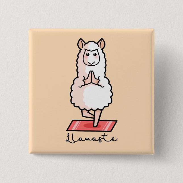 Yoga Llama - Llamaste Button (Vorderseite)