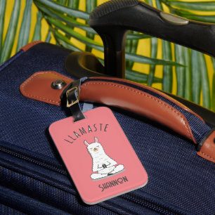 Yoga Llama - Llamaste Pub Monogramm Name Gepäckanhänger