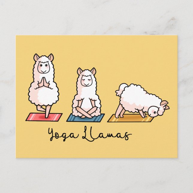 Yoga Llamas Postkarte (Vorderseite)