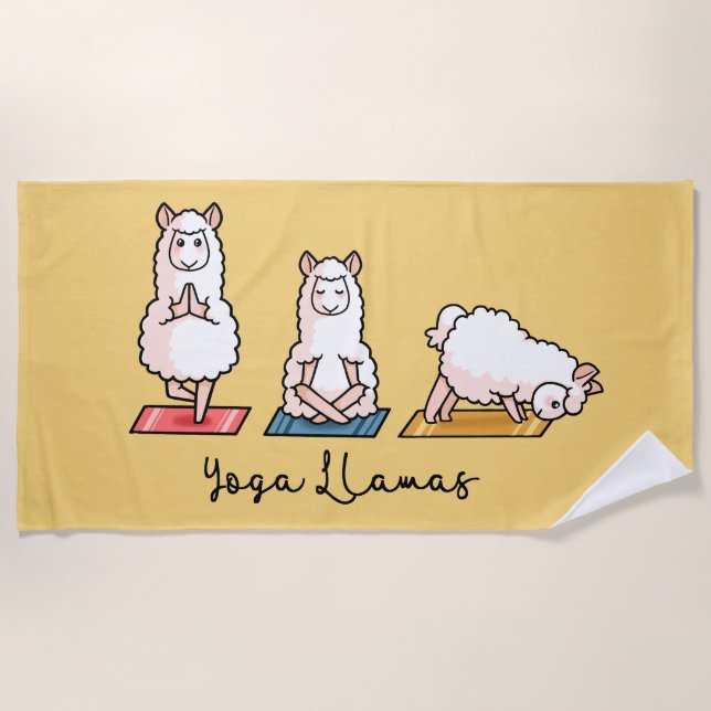 Yoga Llamas Strandtuch (Vorderseite)