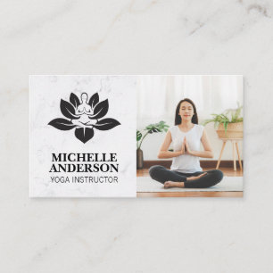Yoga-Logo   Meditation von Frauen   Marmor Visitenkarte