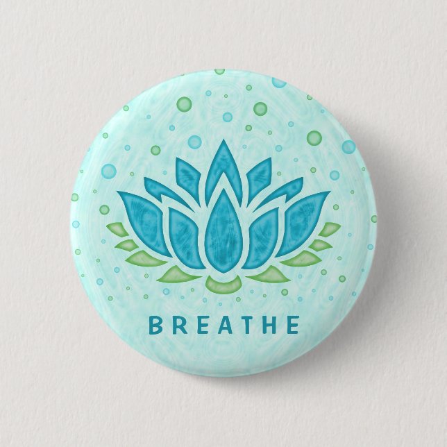 Yoga Lotus Blume Zen | Textvorlage Button (Vorderseite)