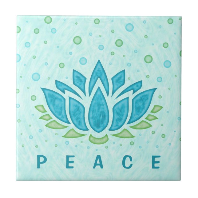 Yoga Lotus Blume Zen| Textvorlage Fliese (Vorderseite)