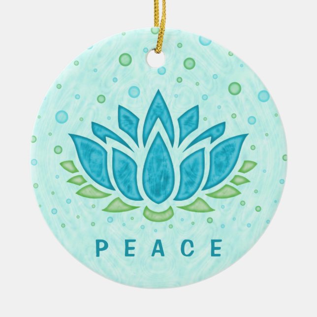 Yoga Lotus Blume Zen | Textvorlage Keramik Ornament (Vorne)