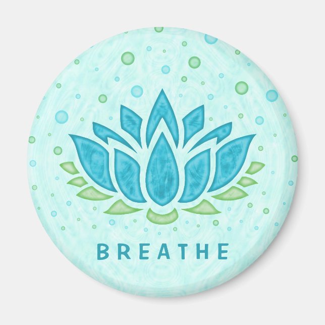 Yoga Lotus Blume Zen | Textvorlage Magnet (Vorne)