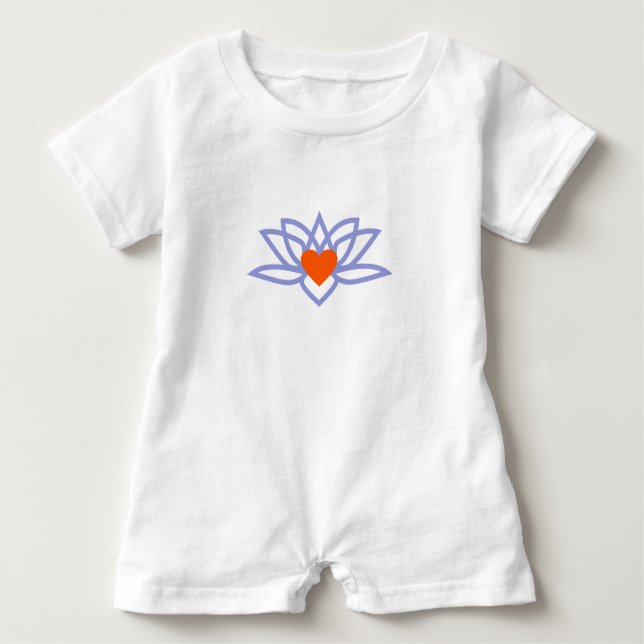 Yoga Lotus Heart Baby T-shirt (Vorderseite)