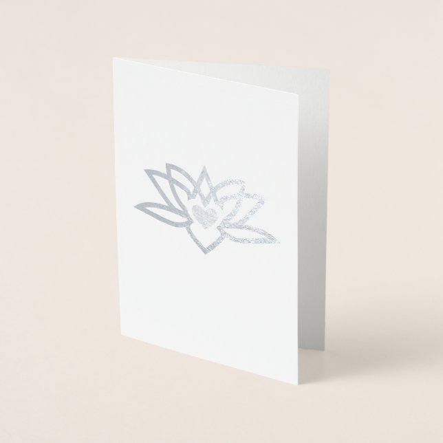 Yoga Lotus Heart Foil Folienkarte (Vorderseite)