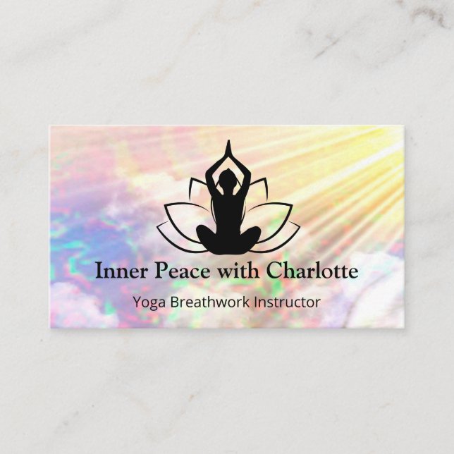 Yoga Lotus Instructor Lehrer Reiki Life Coach Visitenkarte (Vorderseite)
