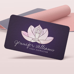 Yoga Lotus Line art - Gentle Rose Visitenkarte
