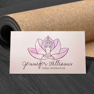Yoga Lotus Line art - Gentle Rose Visitenkarte