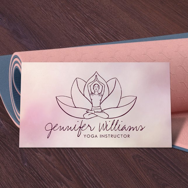 Yoga Lotus Line art - Gentle Rose Visitenkarte (Von Creator hochgeladen)