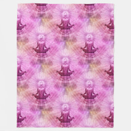 Yoga Lotus Meditation - Nahtloses Muster 1 Fleecedecke