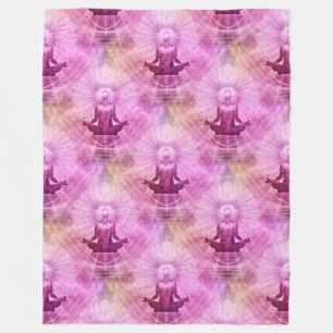 Yoga Lotus Meditation - Nahtloses Muster 1 Fleecedecke