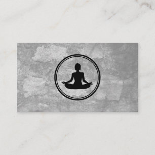 Yoga Lotus Pose Grau Textur Visitenkarte