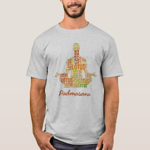 Yoga Lotus Pose in Orangen- und Grüntönen T-Shirt