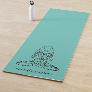 Yoga Lotus Pose Personalisiert Türkis Yoga Yogamatte
