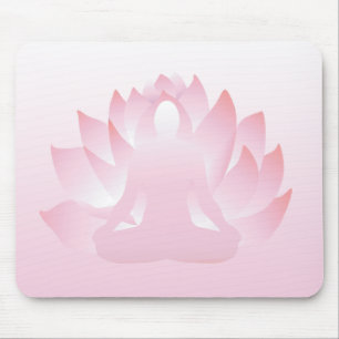 Yoga Lotus Pose Rosa Blume Namaste Mousepad