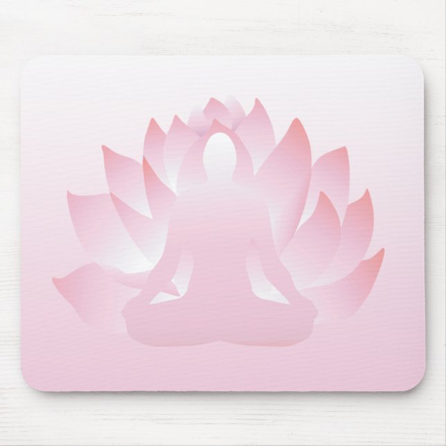 Yoga Lotus Pose Rosa Blume Namaste Mousepad (Vorne)