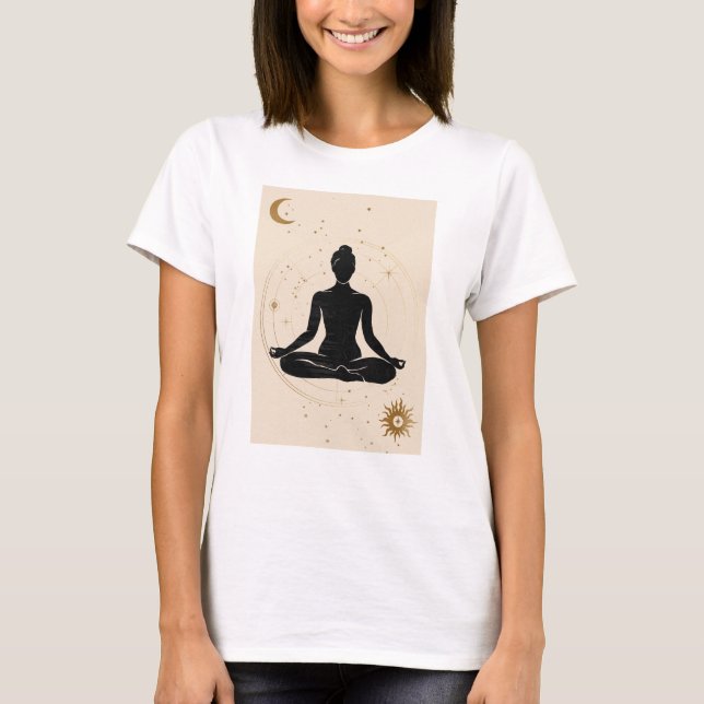 Yoga lotus position Silhouette zen namaste Collage T-Shirt (Vorderseite)