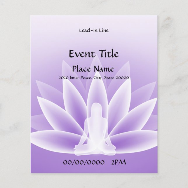 Yoga Lotus Violet Small Event Flyer (Vorne)