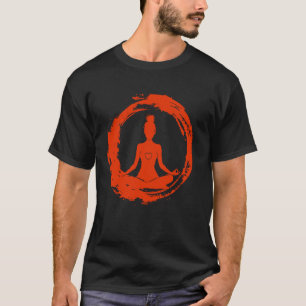 Yoga Lotussitz s Sumi-e Tuschmalerei s Zen Herz T-Shirt