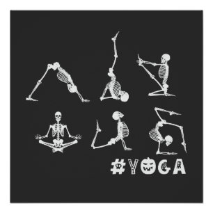 Yoga Lover Shirt   WOHNGESTALTUNG   Skeleton Yoga Poster