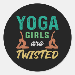 Yoga Lover Yoga Girls Are Twisted Runder Aufkleber