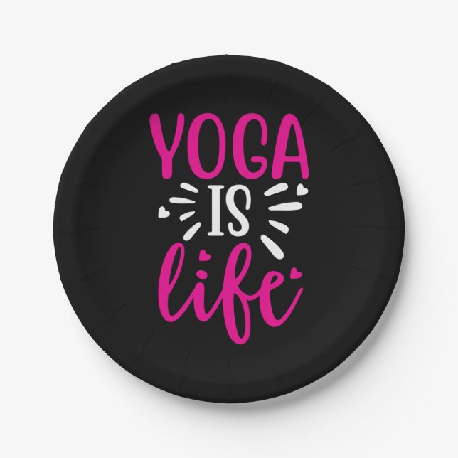 Yoga Lover | Yoga ist Leben Pappteller (Vorderseite)