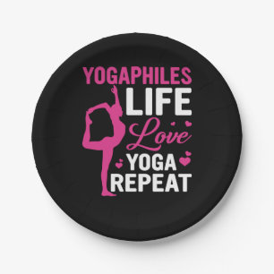 Yoga Lover Yoga Life Liebe Yoga Wiederholung Pappteller