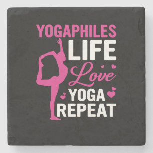 Yoga Lover   Yoga Life Liebe Yoga Wiederholung Steinuntersetzer