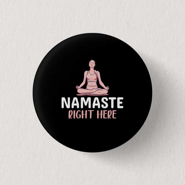 Yoga Lover | Yoga Namaste hier Button (Vorderseite)