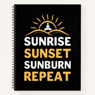 Yoga Lover Yoga Sunrise Sunset Sunburn Repeat Notizbuch