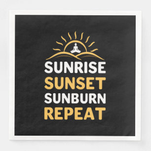 Yoga Lover Yoga Sunrise Sunset Sunburn Repeat Serviette